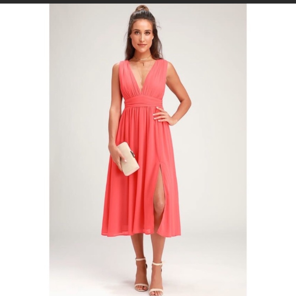 Lulus Coral Angelic Dress